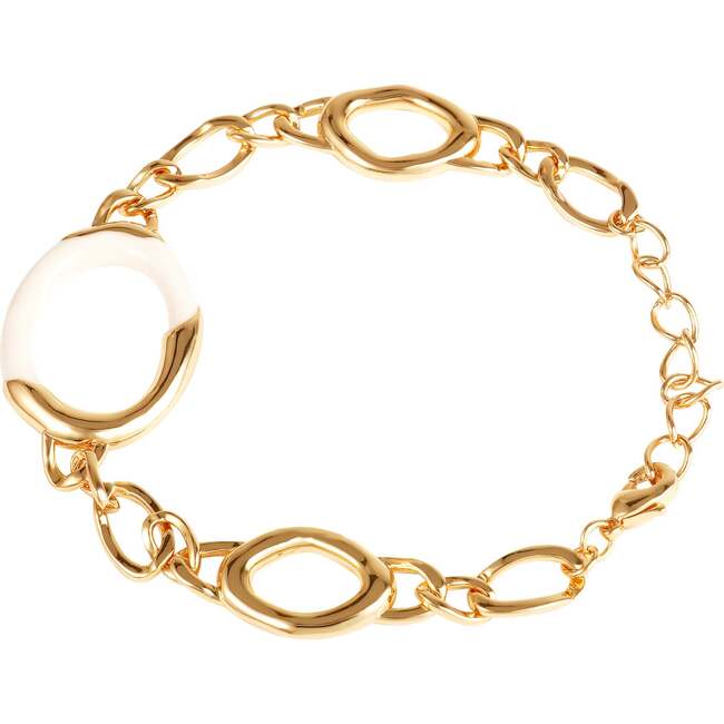 Time Ripples Barcelet, White & Gold