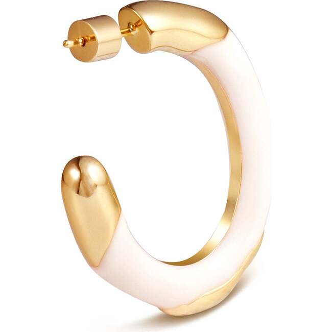 Time Ripples Earrings, White & Gold