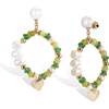 Thetis Earrings, Green & White - Earrings - 1 - thumbnail