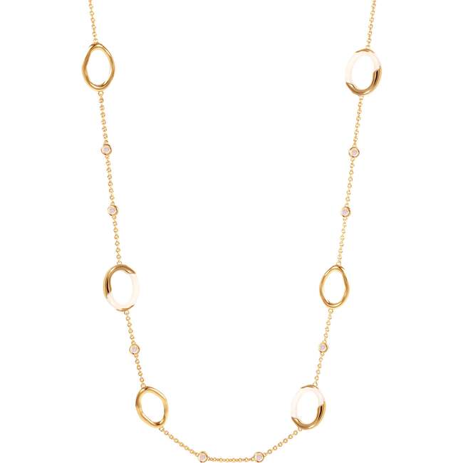 Time Ripples Necklace, White & Gold