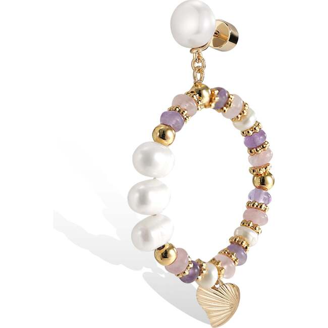 Thetis Earrings, Purple & White