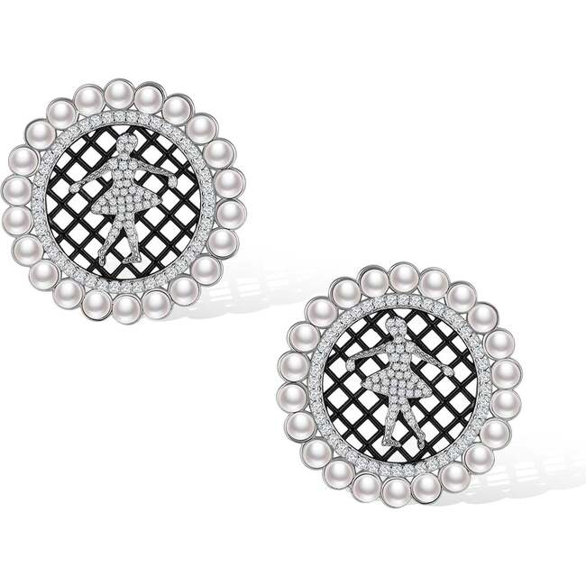 Royal Ballet Earrings, Silver