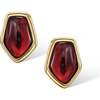 Rome Velvet Earrings, Red & Gold - Earrings - 1 - thumbnail