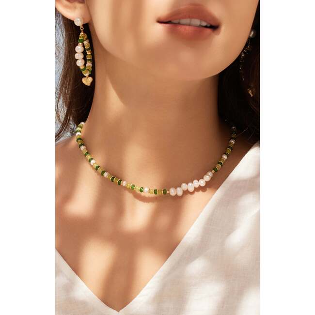 Thetis Necklace, Green & White - Necklaces - 3