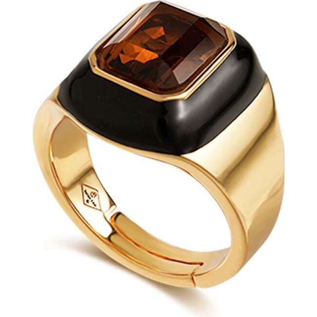 Roman Night Ring, Brown & Gold
