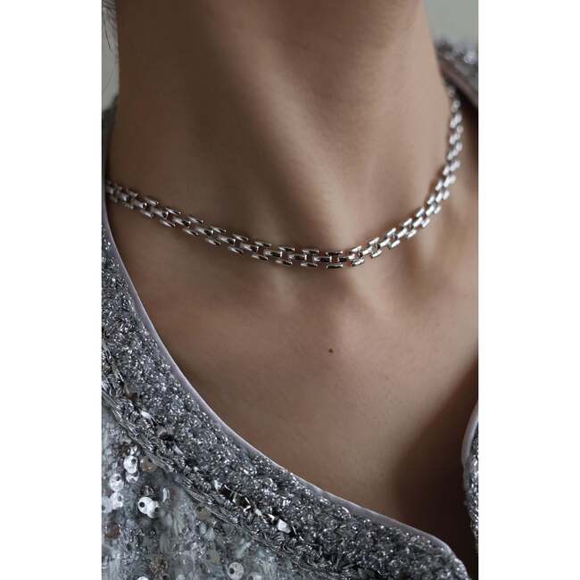 Rome Chain Necklace, Silver - Necklaces - 3