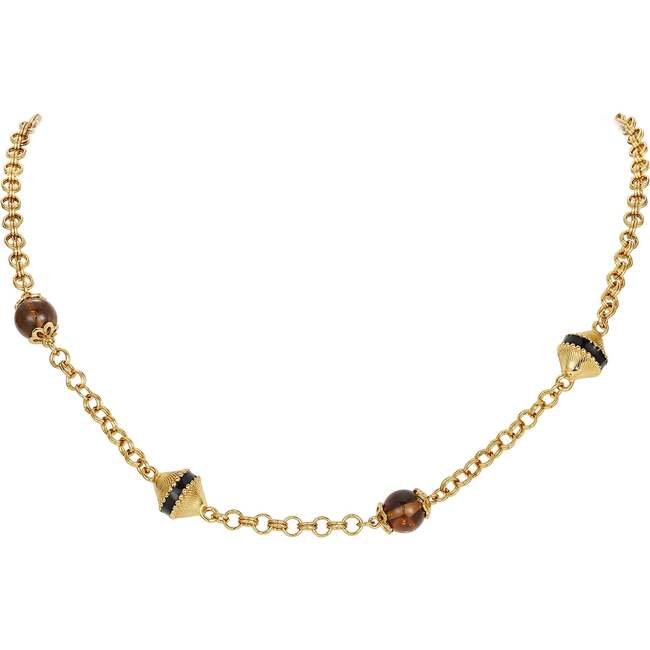 Roman Night Necklace, Brown & Gold