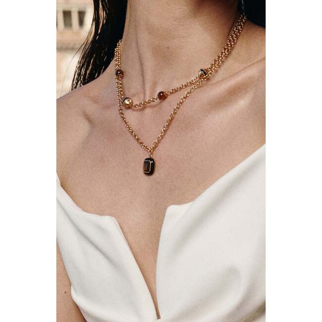 Roman Night Pendant, Brown & Gold