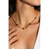Roman Night Necklace, Brown & Gold - Necklaces - 2 - thumbnail