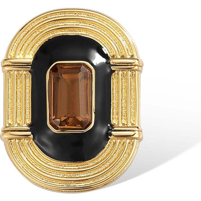 Roman Night Earrings, Brown & Gold