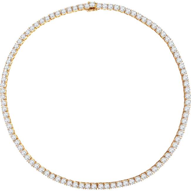 Roman Dusk Tennis Necklace, Crystal Clear & Gold