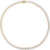Roman Dusk Tennis Necklace, Crystal Clear & Gold - Necklaces - 1 - thumbnail