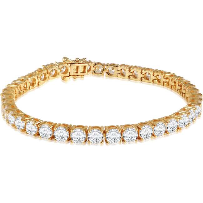 Roman Dusk Tennis Bracelet, Crystal Clear & Gold
