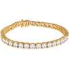 Roman Dusk Tennis Bracelet, Crystal Clear & Gold - Bracelets - 1 - thumbnail