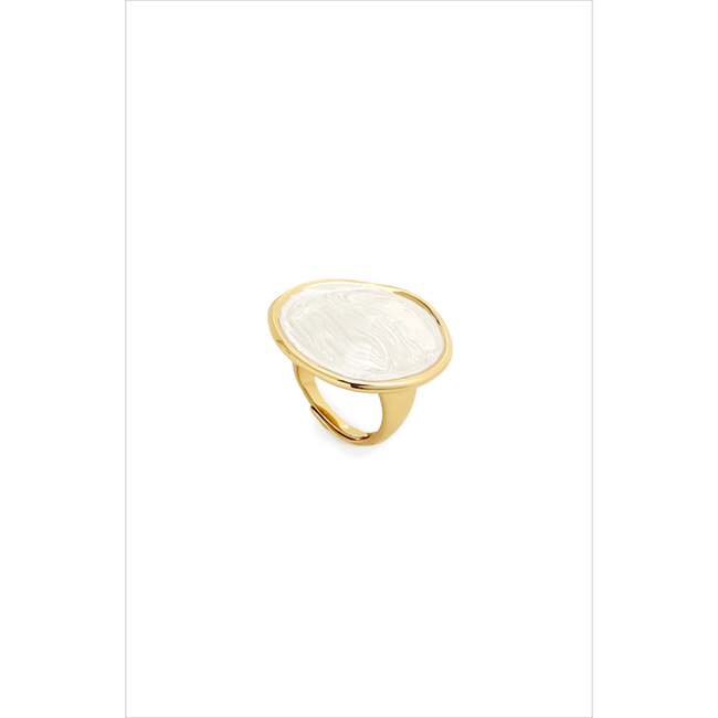 Ripple Ring, White & Gold