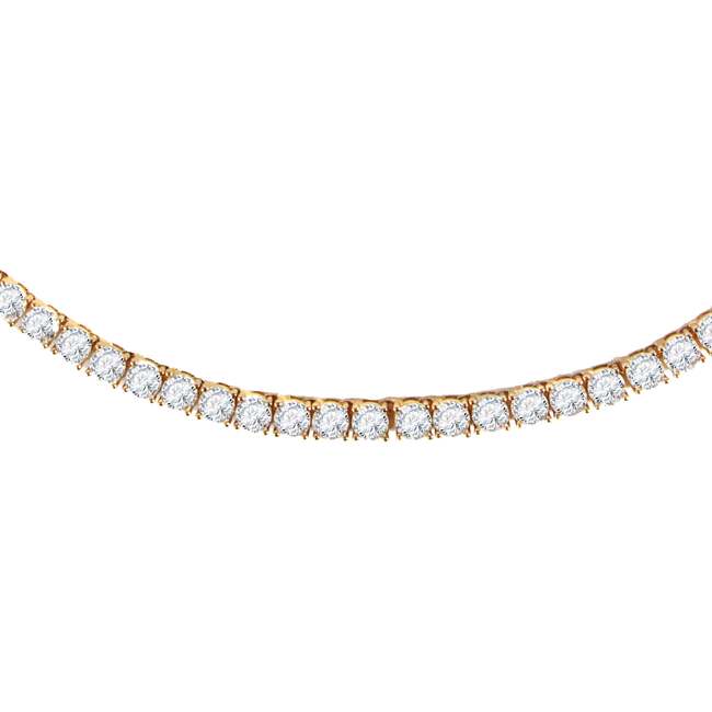 Roman Dusk Tennis Necklace, Crystal Clear & Gold