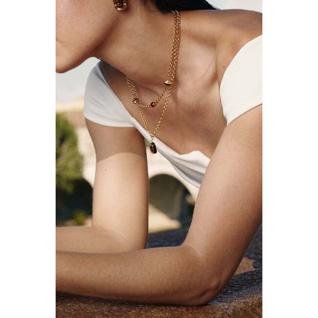 Roman Night Necklace Set, Brown & Gold - Necklaces - 3