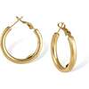 Retro Small Hoop Earrings, Gold - Earrings - 1 - thumbnail