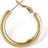 Retro Small Hoop Earrings, Gold - Earrings - 2 - thumbnail