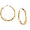 Retro Medium Hoop Earrings, Gold - Earrings - 1 - thumbnail