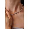 Roman Dusk Tennis Necklace, Crystal Clear & Gold - Necklaces - 3 - thumbnail