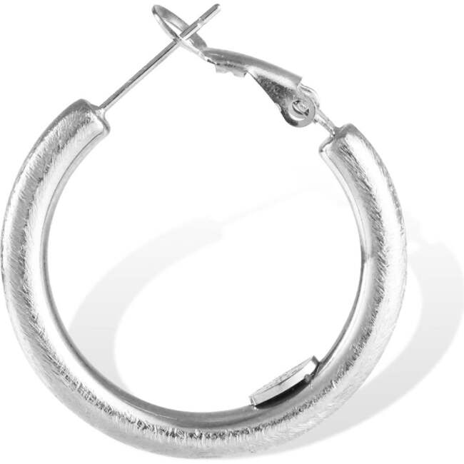 Retro Small Hoop Earrings, Silver