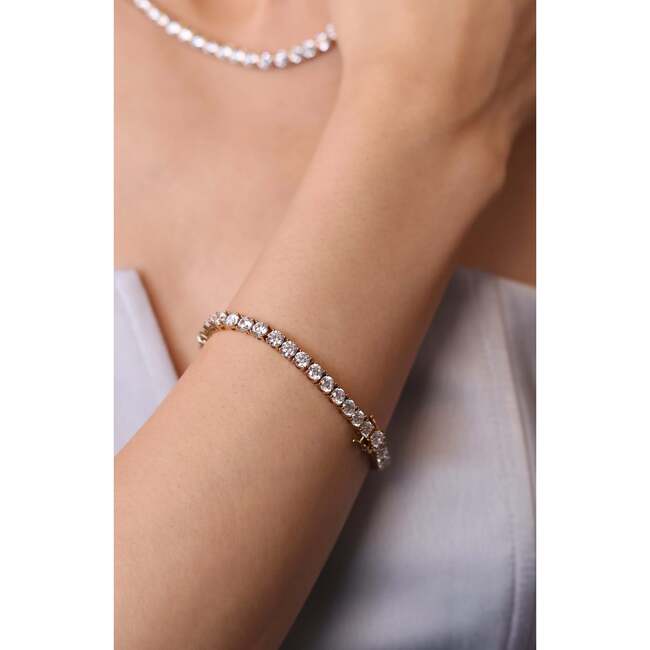 Roman Dusk Tennis Bracelet, Crystal Clear & Gold