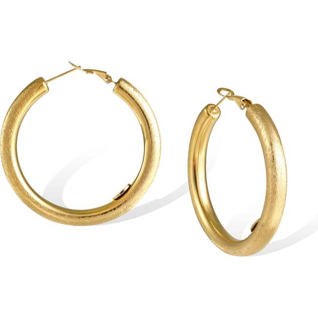 Retro Large Hoop Earrings, Gold