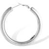 Retro Large Hoop Earrings, Silver - Earrings - 2 - thumbnail