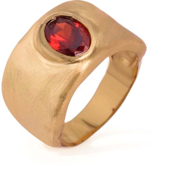 Red Fig Band Ring, Red & Gold