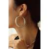 Retro Large Hoop Earrings, Silver - Earrings - 4 - thumbnail