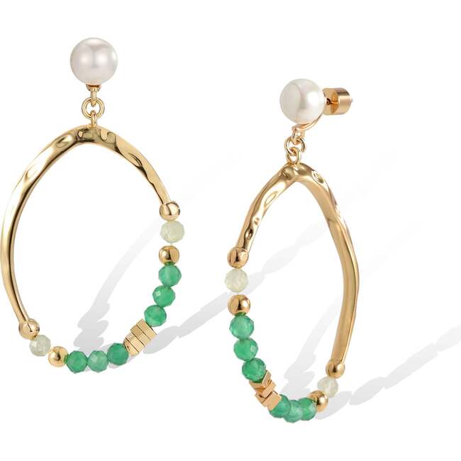 Poseidon EarringsGreen & , White & Gold