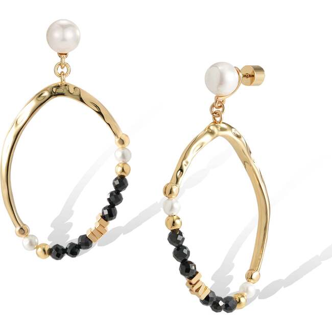 Poseidon EarringsBlack & , White & Gold