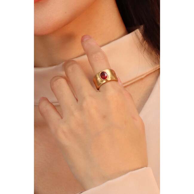 Red Fig Band Ring, Red & Gold