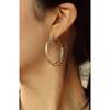 Retro Medium Hoop Earrings, Silver - Earrings - 4 - thumbnail