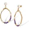 Poseidon Earrings, Purple & White & Gold - Earrings - 1 - thumbnail