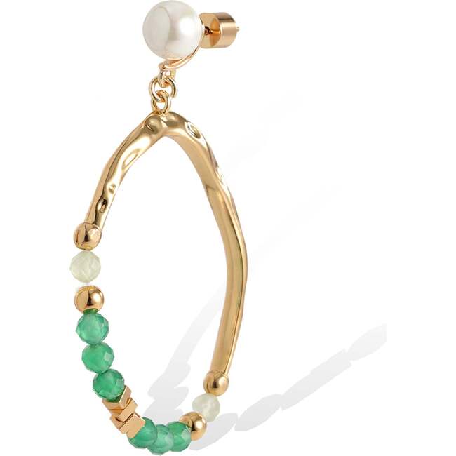 Poseidon EarringsGreen & , White & Gold