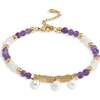 Poseidon Bracelet, Purple & White & Gold - Bracelets - 1 - thumbnail
