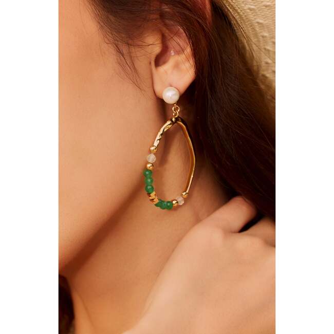 Poseidon EarringsGreen & , White & Gold - Earrings - 3