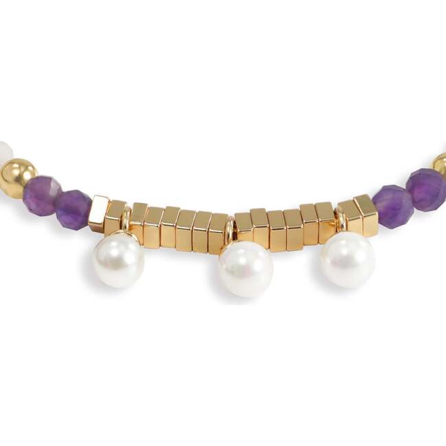Poseidon Bracelet, Purple & White & Gold