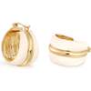 Ostuni Hoop Earrings, White & Gold - Earrings - 1 - thumbnail