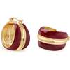 Ostuni Hoop Earrings, Red & Gold - Earrings - 1 - thumbnail