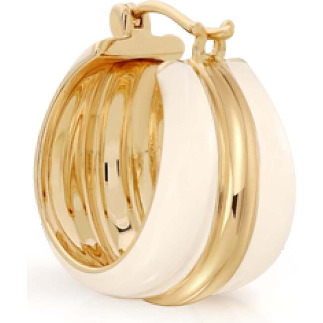 Ostuni Hoop Earrings, White & Gold
