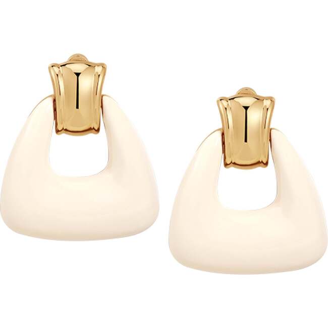 Ostuni Earrings, White & Gold