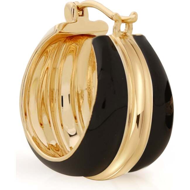 Ostuni Hoop Earrings, Black & Gold