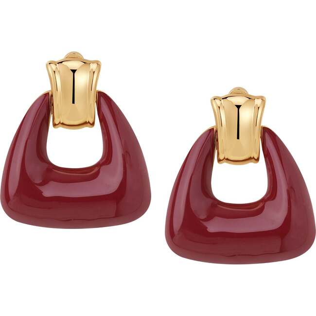 Ostuni Earrings, Red & Gold