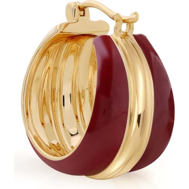 Ostuni Hoop Earrings, Red & Gold
