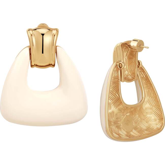 Ostuni Earrings, White & Gold