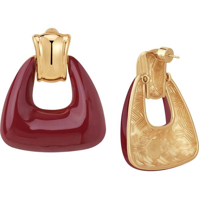Ostuni Earrings, Red & Gold