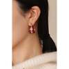 Ostuni Hoop Earrings, Red & Gold - Earrings - 3 - thumbnail